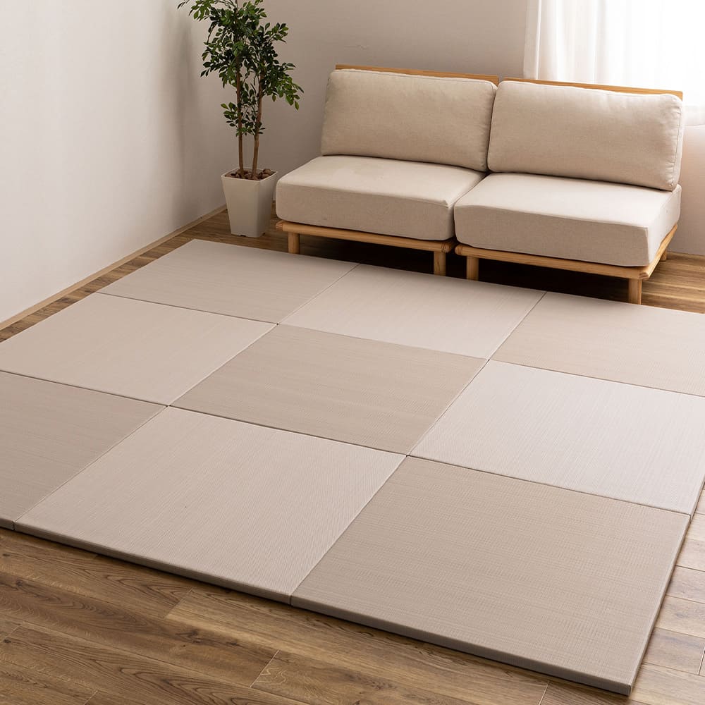 水拭きできる い草風置き畳 おぼろ グレー 同色9枚組 【直送品】 返品・キャンセル・他商品と同時購入は不可
