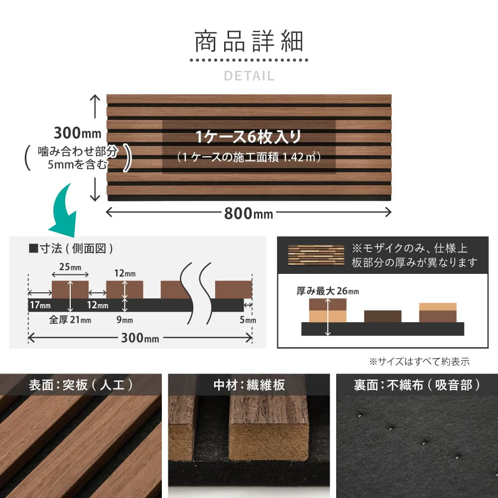 吸音パネル イパネッラ 6枚入り モザイク  【直送品】 返品・キャンセル・他商品と同時購入は不可 - Image 11