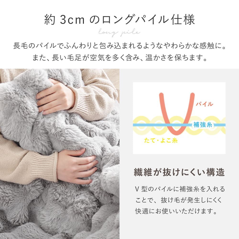こたつ布団 ルナ 約190×190cm グレー 【直送品】 返品・キャンセル・他商品と同時購入は不可 - Image 4