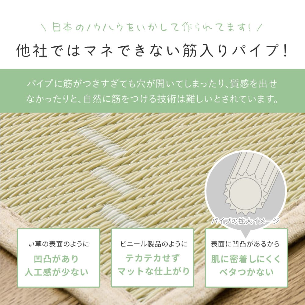 裏付き 洗えるい草風カーペット モンド 江戸間6畳 アイボリー 【直送品】 返品・キャンセル・他商品と同時購入は不可 - Image 9