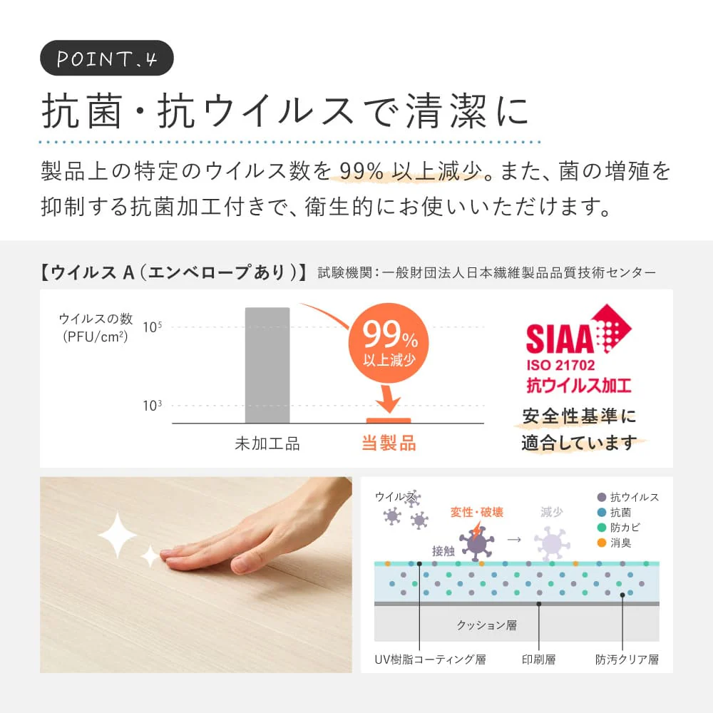 ペット対応 クッションフロア クレイブロック 90×300 【直送品】 返品・キャンセル・他商品と同時購入は不可 - Image 6
