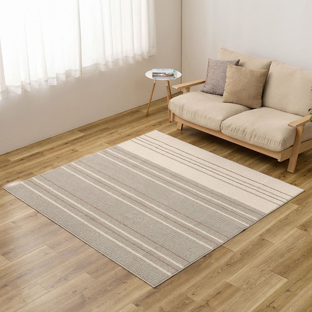 綿混タフトラグ モーリム 約185×185cm グレー 【直送品】 返品・キャンセル・他商品と同時購入は不可