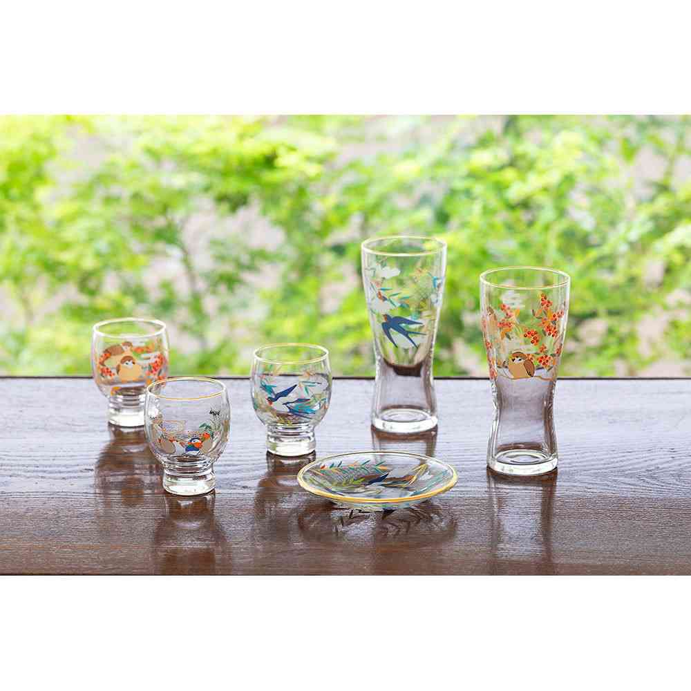 アデリア プレミアムニッポンテイスト 吉祥花鳥 酒グラス 鴛鴦と菖 1個 - Image 4