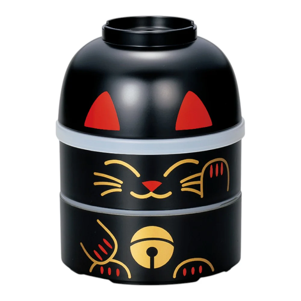 たつみや 大こけし二段弁当 まねきねこ 黒