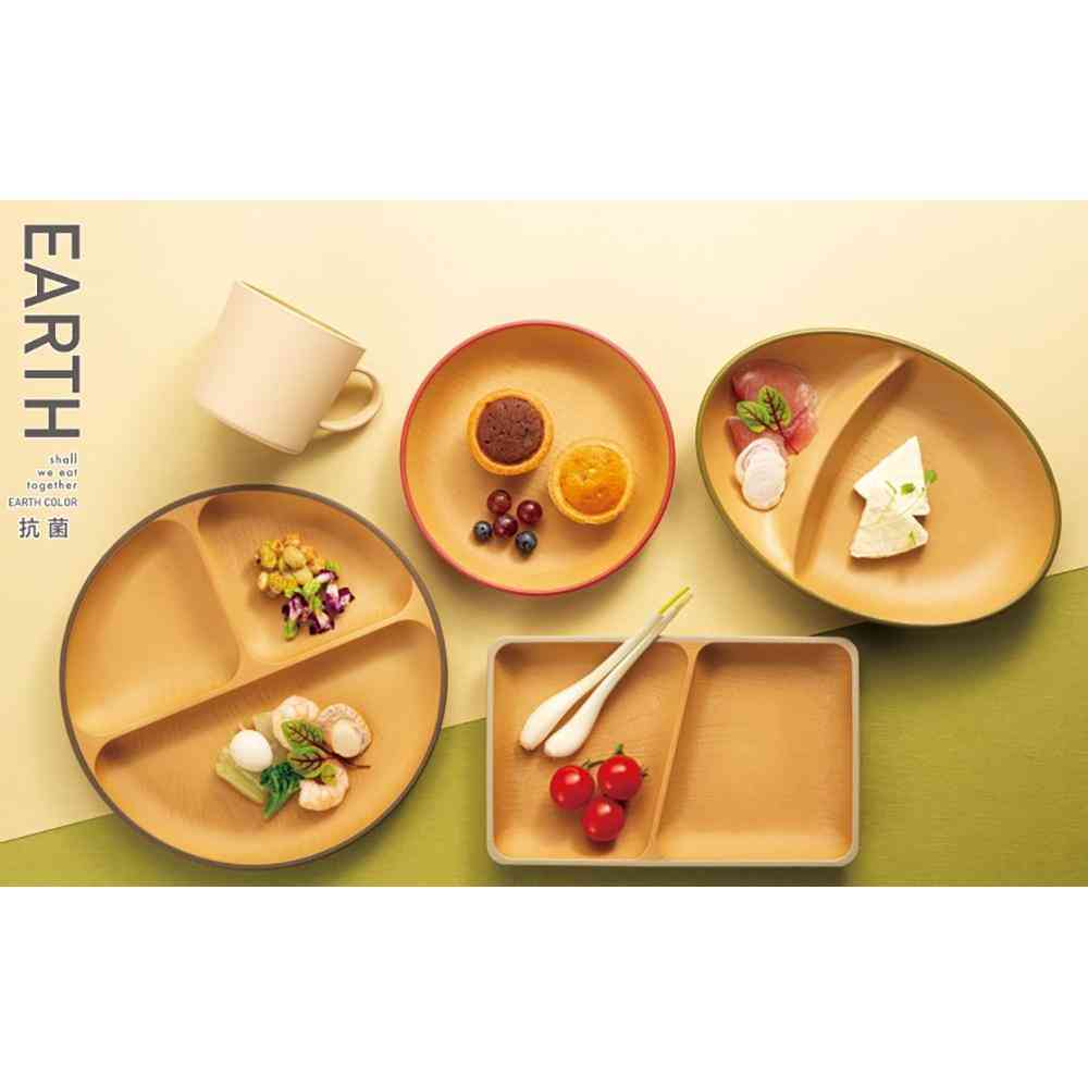 カノー EARTH COLOR 抗菌 ラウンドプレート L オリーブ 1個 - Image 2