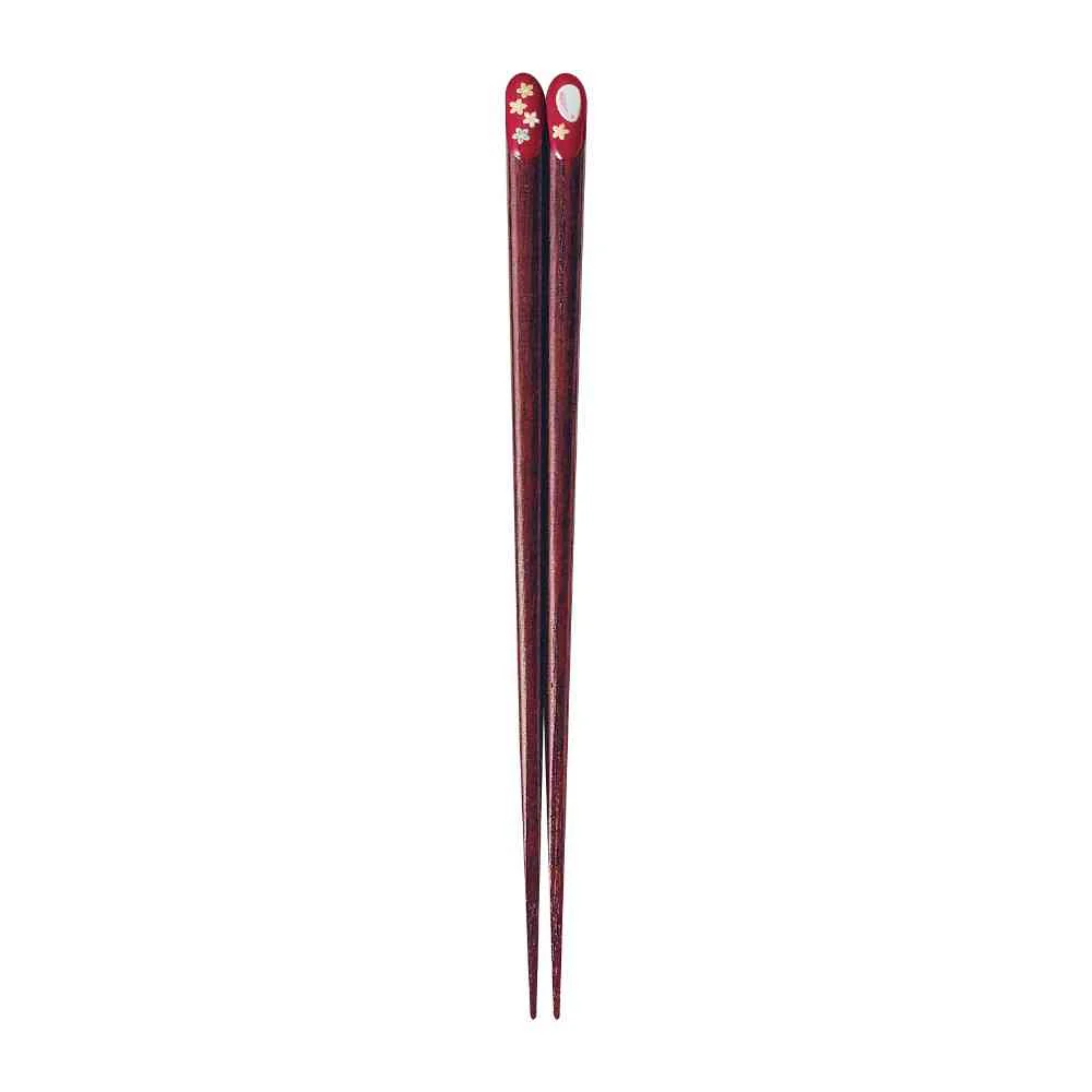 イシダ 箸 金座 うさぎ 朱 20.5cm 1膳