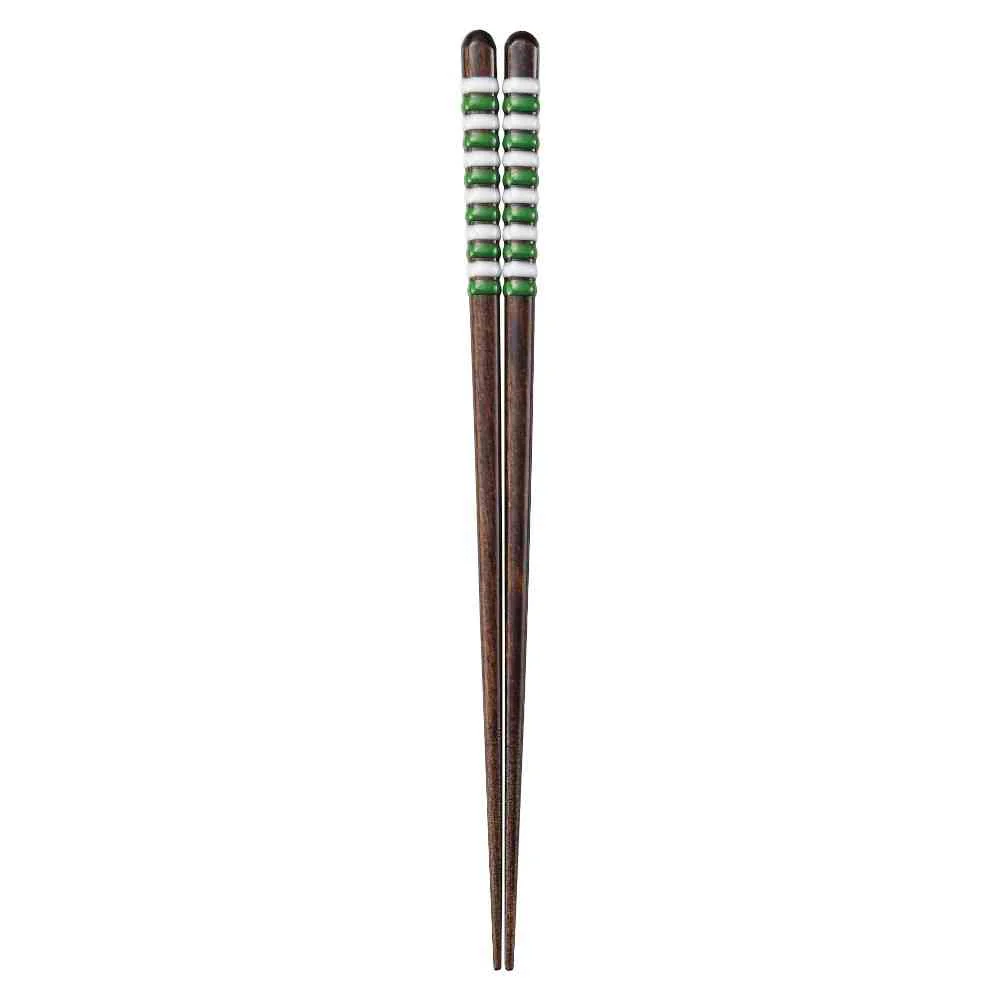 イシダ 食洗箸 キャンディロール グリーン 23cm 1膳