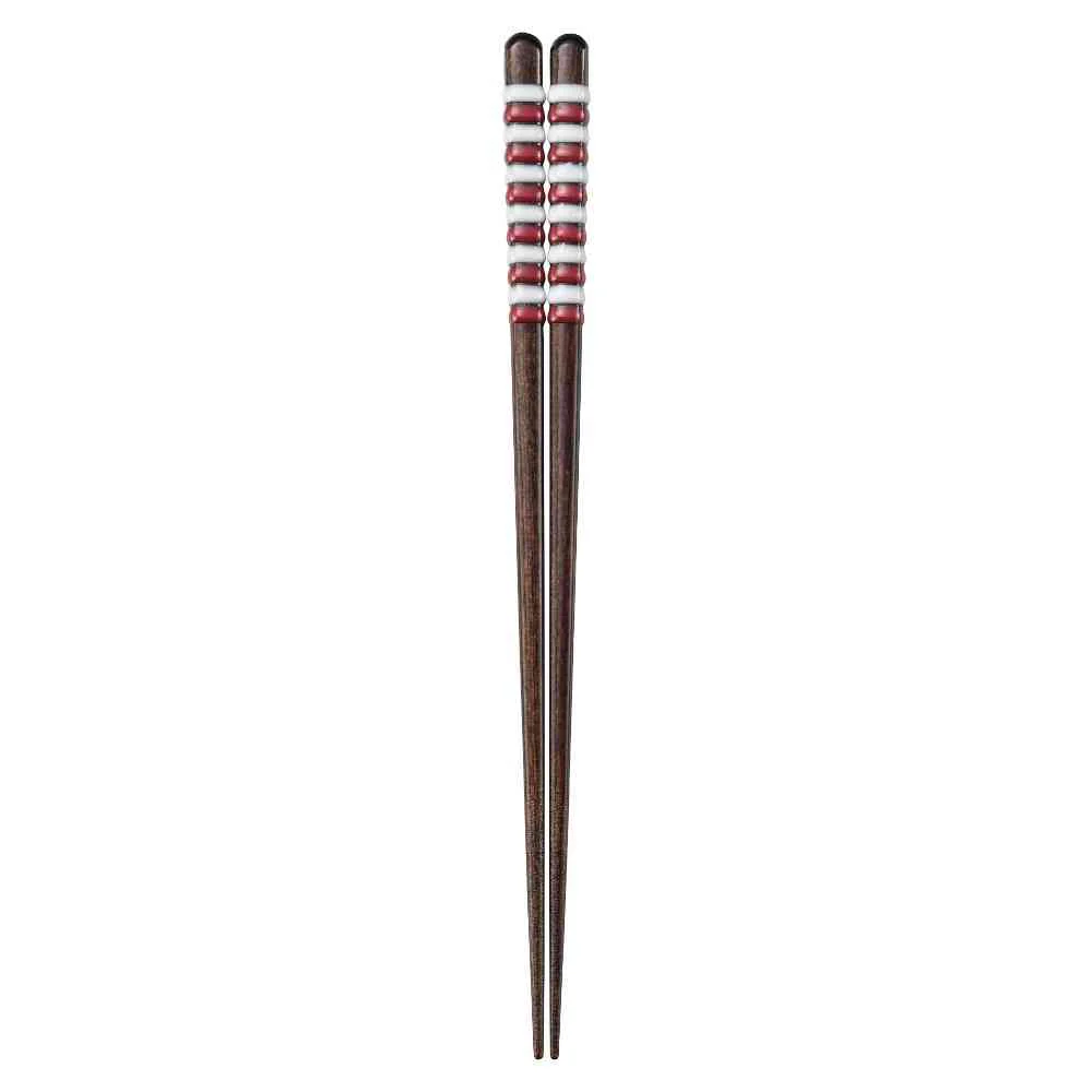イシダ 食洗箸 キャンディロール レッド 23cm 1膳