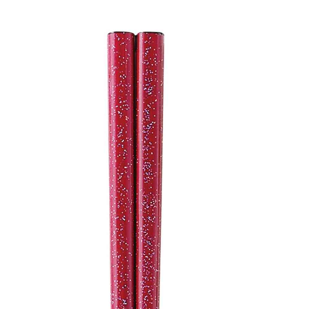 イシダ 箸 きららラメ箸 レッド 23cm 1膳 - Image 2