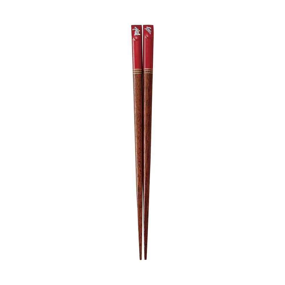 イシダ キッズ箸 彩うさぎ レッド 18cm 1膳