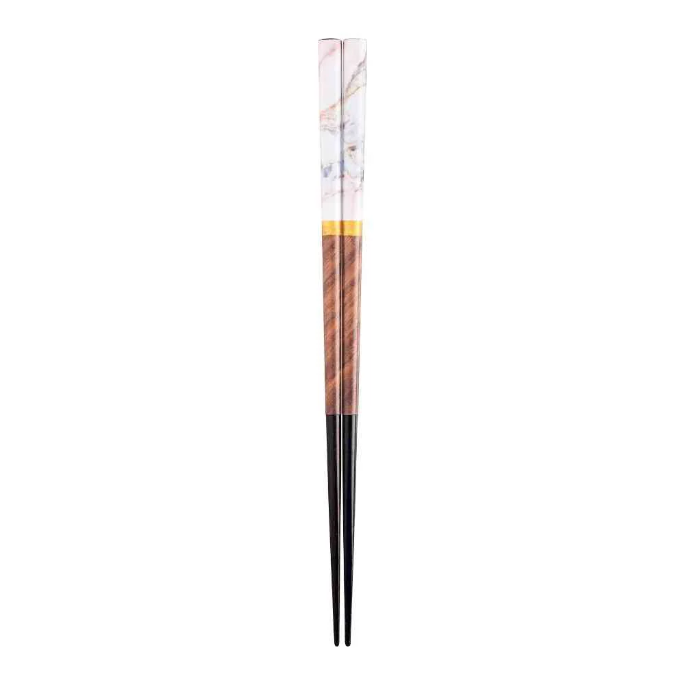 イシダ 箸 マーブル ブラウン 23cm 1膳