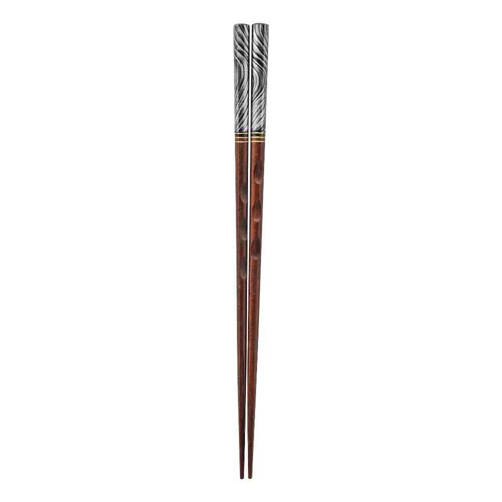 イシダ 箸 川面 ブラック 23cm 1膳