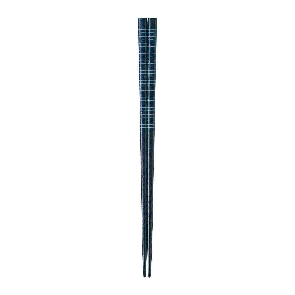 イシダ 箸 染めカブキ ブルー 23cm 1膳