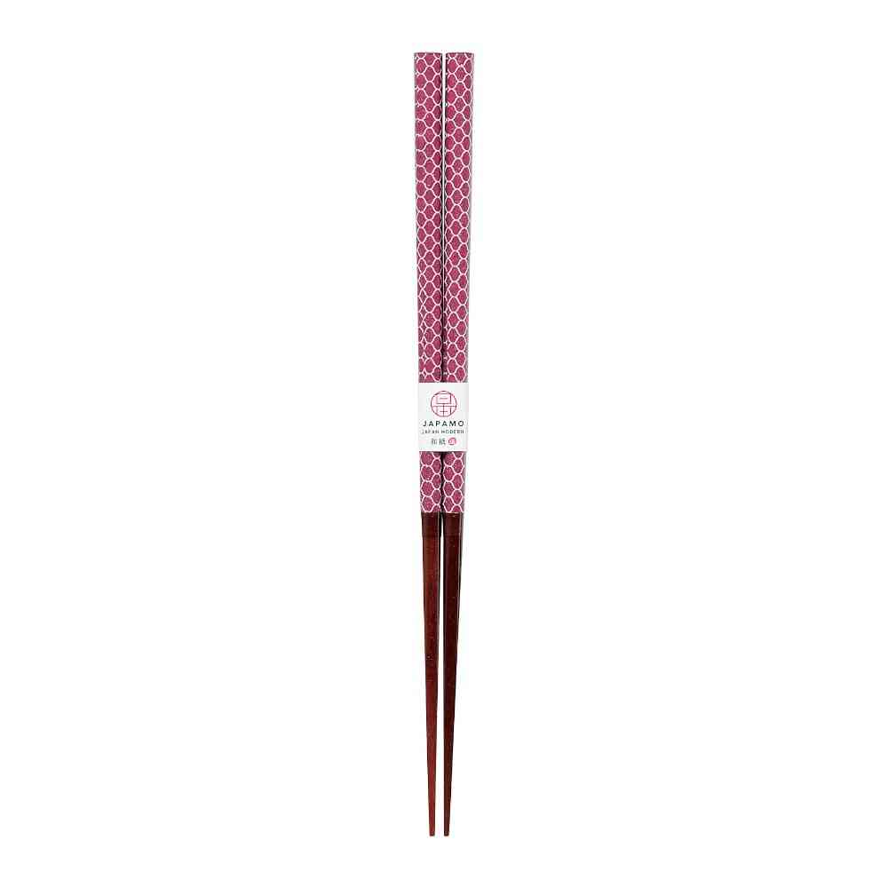 イシダ 箸 ジャパニーズモダン 網目 バイオレット 23cm PETケース入り 1膳