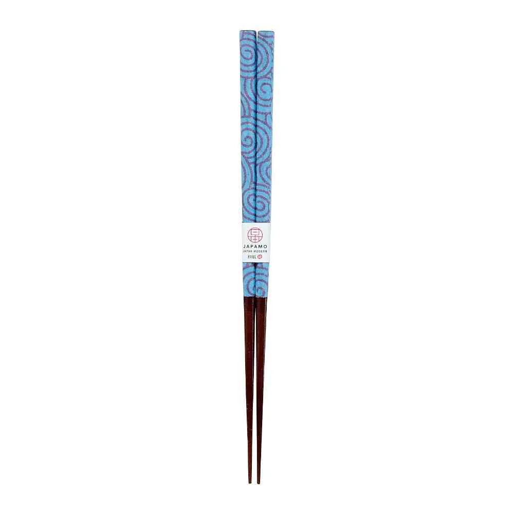イシダ 箸 ジャパニーズモダン 渦 ブルー 23cm PETケース入り 1膳