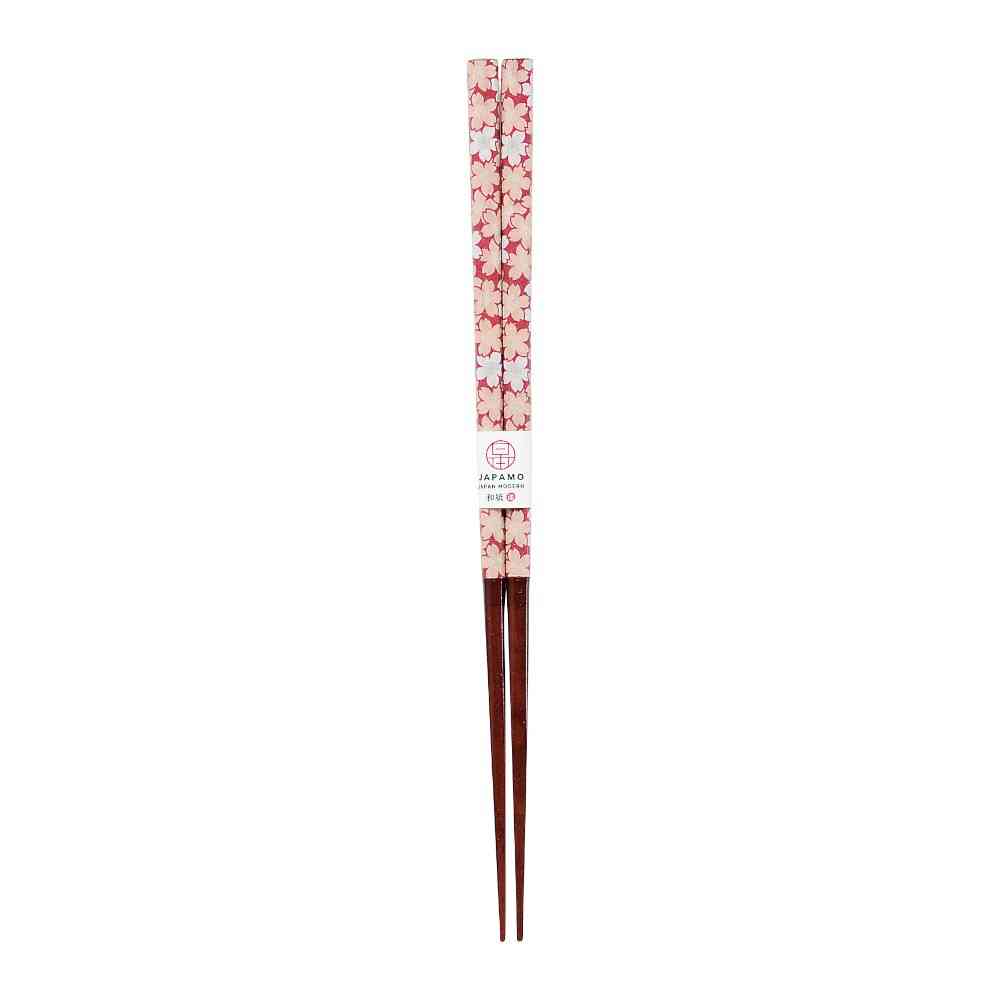 イシダ 箸 ジャパニーズモダン 桜 レッド 23cm PETケース入り 1膳