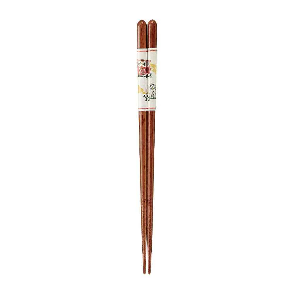 イシダ 食洗箸 ふくろうの親子 20.5cm 1膳