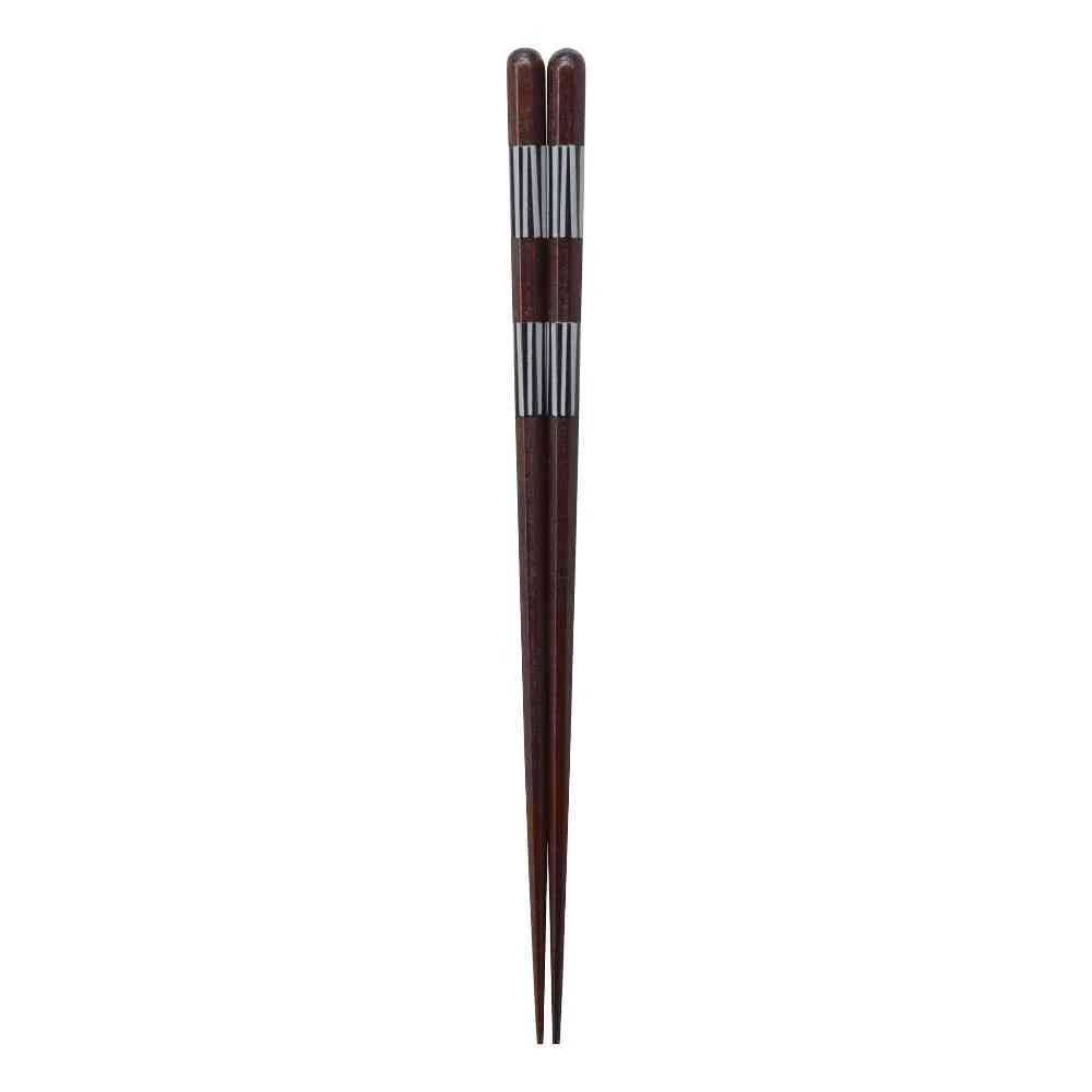 イシダ 箸 八角 縦縞 22.5cm 1膳