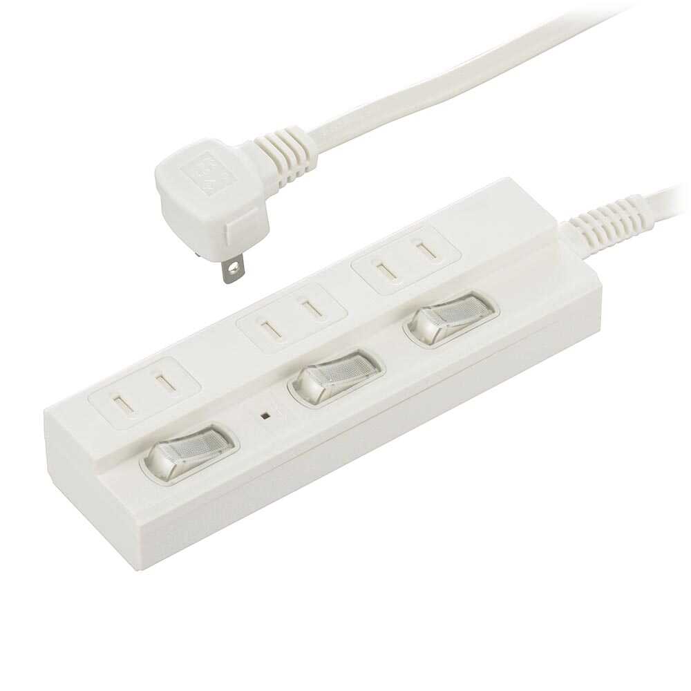 オーム電機 節電タップ 雷ガード 3個口 HS-TPK35W-22