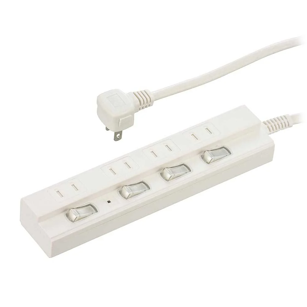 オーム電機 節電タップ 雷ガード 4個口 HS-TPK41W-22