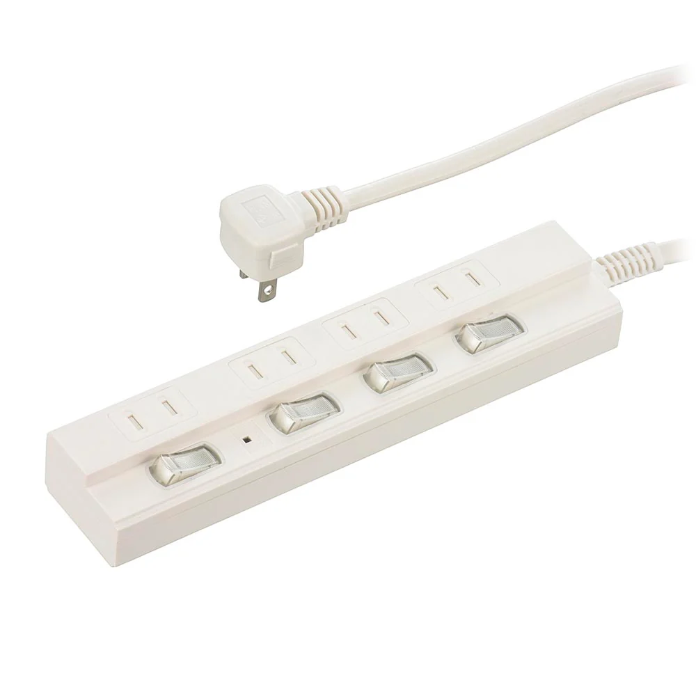 オーム電機 節電タップ 雷ガード 4個口 HS-TPK43W-22