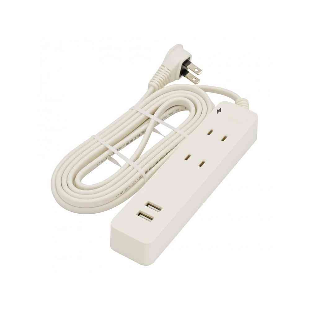 オーム電機 2個口タップ 雷ガード/USBポート付き 3m HS-TKU23W22