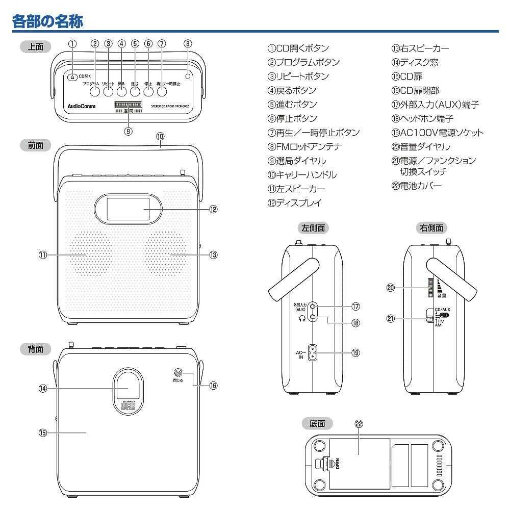 オーム電機 ステレオCDラジオ AM/FMステレオ 1台 - Image 9