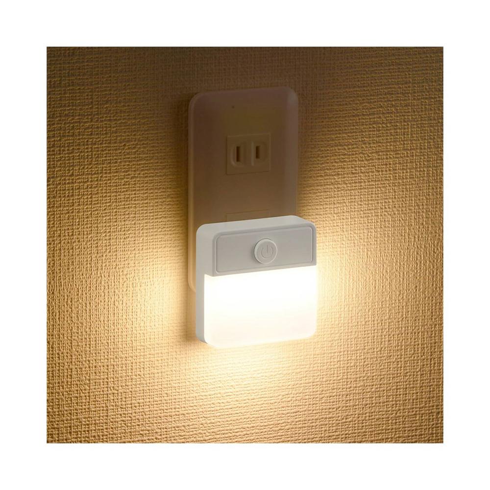 オーム電機 薄型LEDナイトライト スイッチ式 電球色 - Image 2
