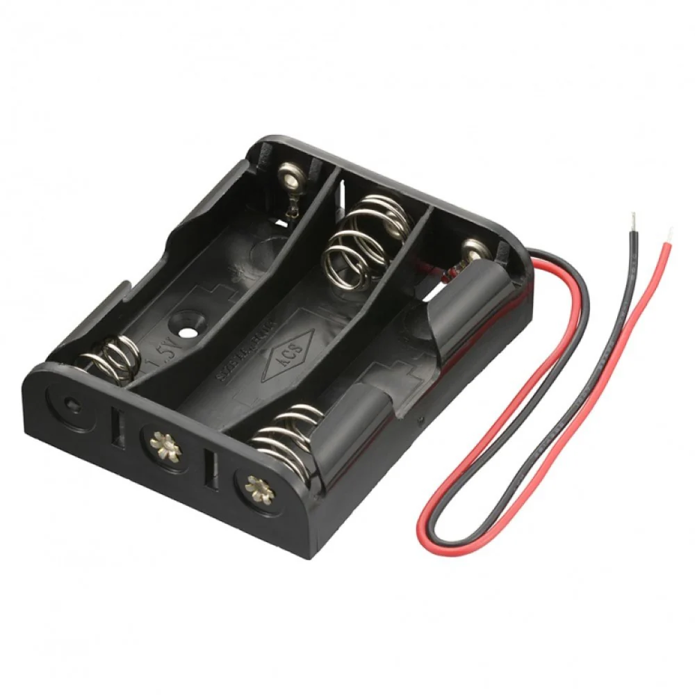 オーム電機 電池ケース 3コ用 リード線付き KIT-UM3X3