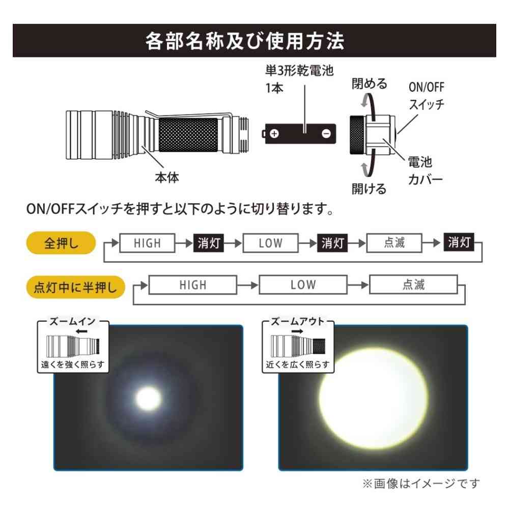 オーム電機 クリップ付きズームライト - Image 13