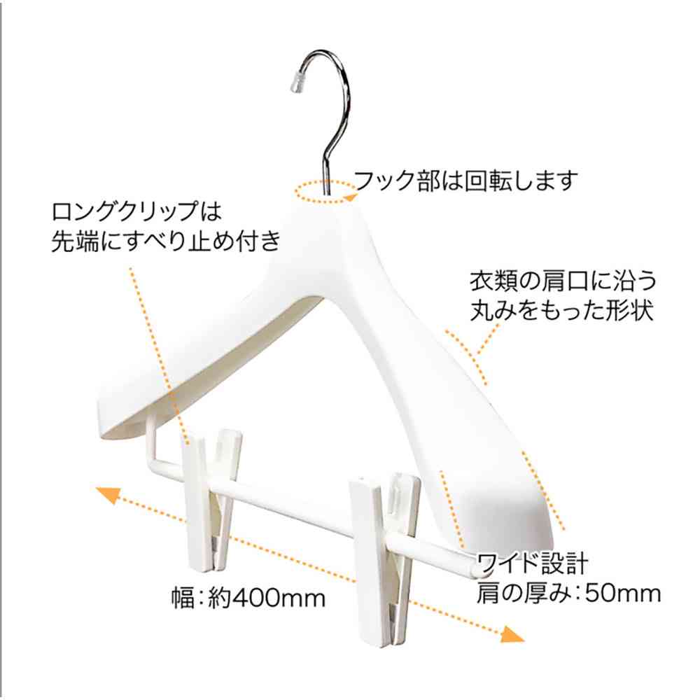 シンコハンガー モノクローゼット スーツハンガークリップ40 グレー - Image 3
