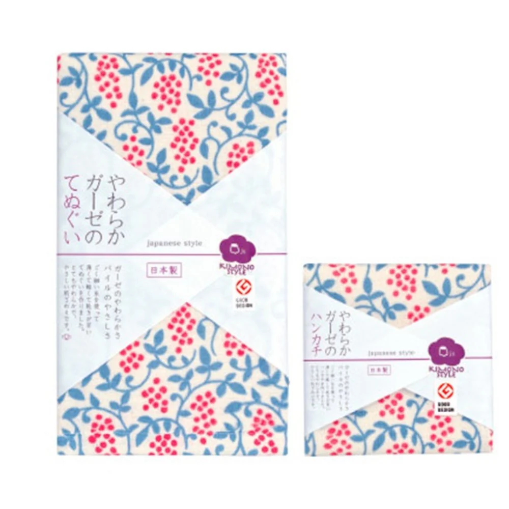 日繊商工 ジャパニーズスタイル 実と唐草 ハンカチ 1枚 - Image 2