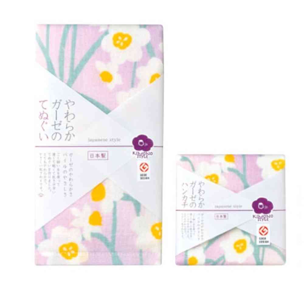 日繊商工 ジャパニーズスタイル 水仙 ハンカチ 1枚 - Image 2
