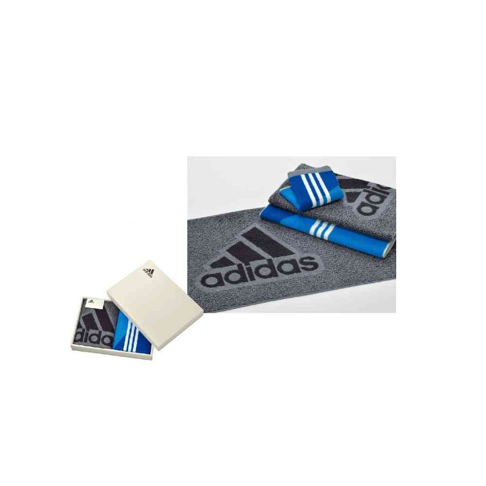 日繊商工 adidas コレクト フェイスタオル グレー 箱入り 1枚 - Image 2
