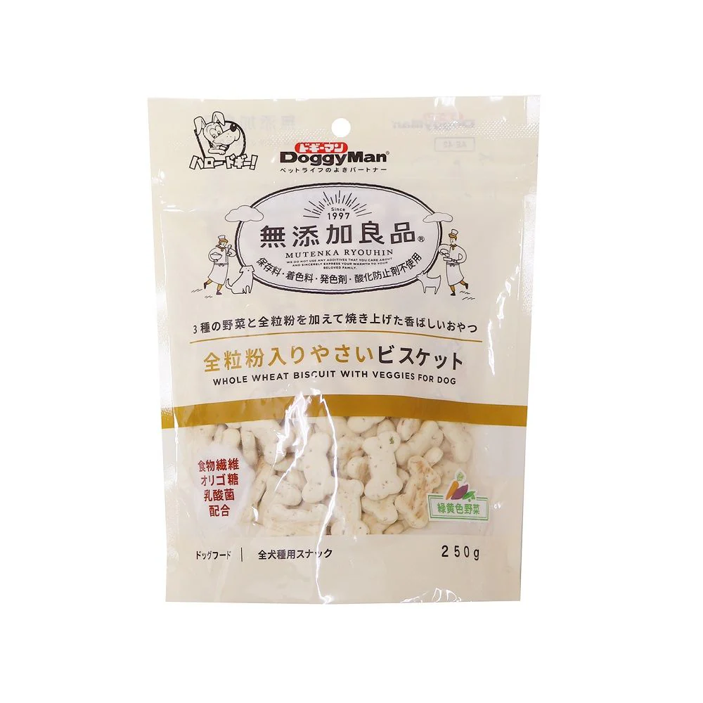 ドギーマン 無添加良品 全粒粉入りやさいビスケット 250g