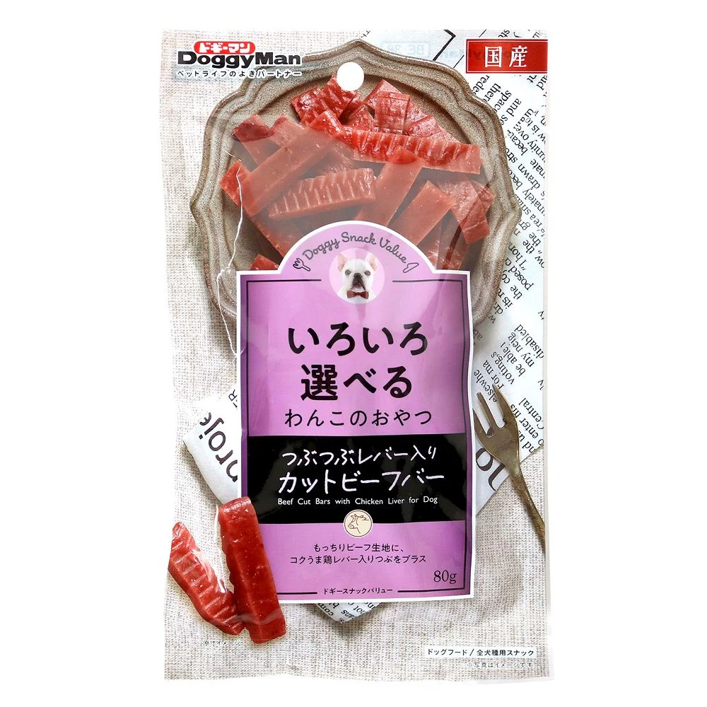 ドギーマン ドギースナックバリュー つぶつぶレバ―入りカットビーフバー 80g