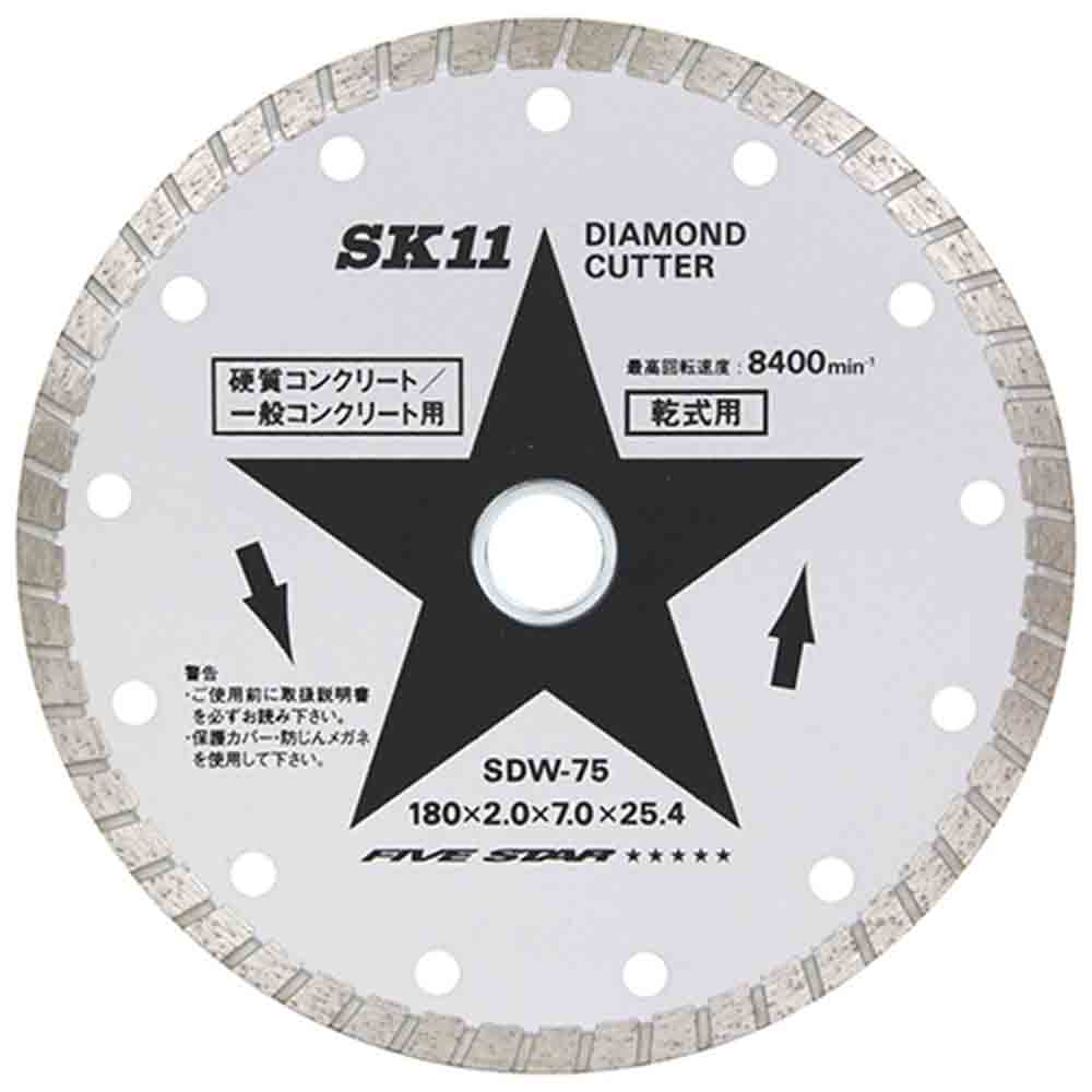 ダイヤモンドカッター ウェー SDW-75 【直送品】 返品・キャンセル・他商品と同時購入は不可