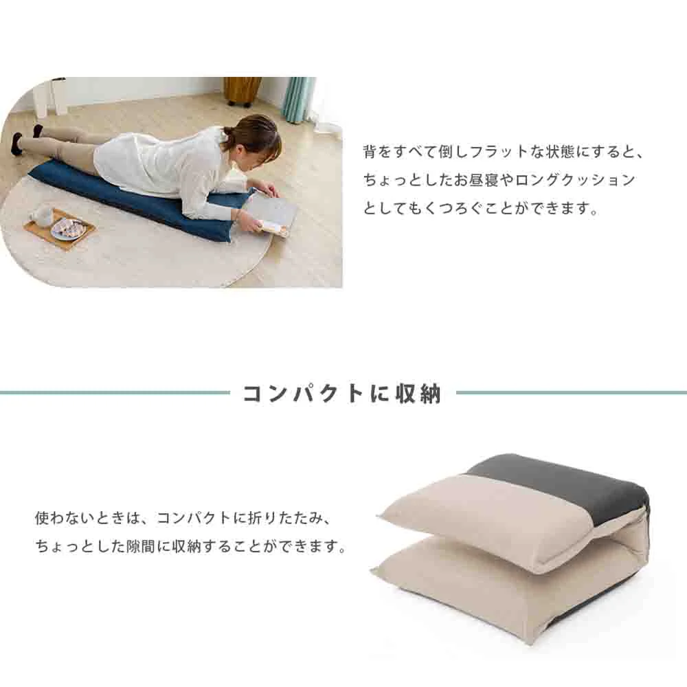 日本製 ハイバック座椅子 コンパクト インディゴブルー 【直送品】 返品・キャンセル・他商品と同時購入は不可 - Image 5