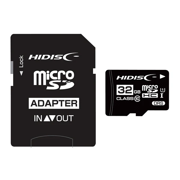 HIDISC microSDHCカード 32GB データ復旧サービス付 CLASS10 UHS-1対応 SD変換アダプタ/ケース付き 1セット - Image 2