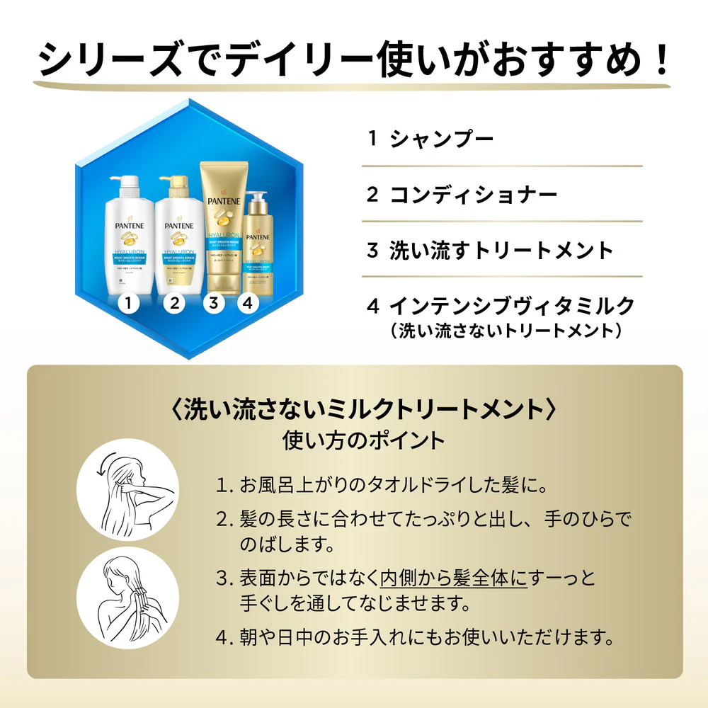 P＆G  パンテーン  モイストスムースリペア  インテンシブヴィタミルク  125ml - Image 2