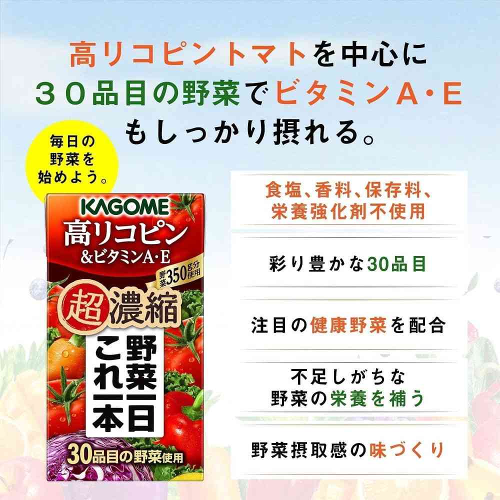 ◆カゴメ 野菜一日これ一本超濃縮 高リコピン&ビタミンA・E 125ml - Image 3